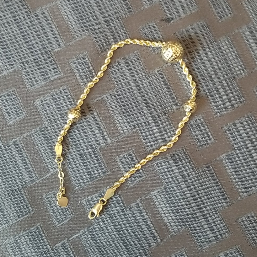 18kYG charm bracelet 8"